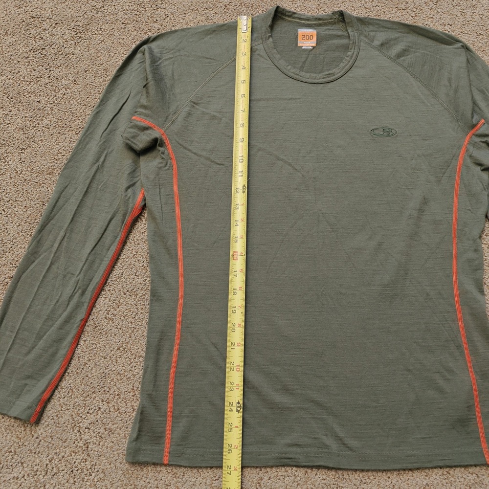 Icebreaker Bodyfit 200 Mens XL Merino Wool Long Sleeve Base Layer Olive Green - Picture 6 of 13